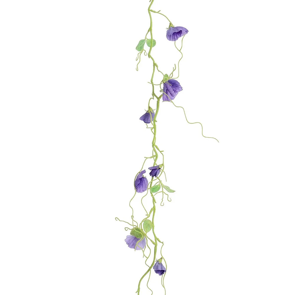 Cottage Sweet Pea Flower Garland - Purple, 110 cm - view 1