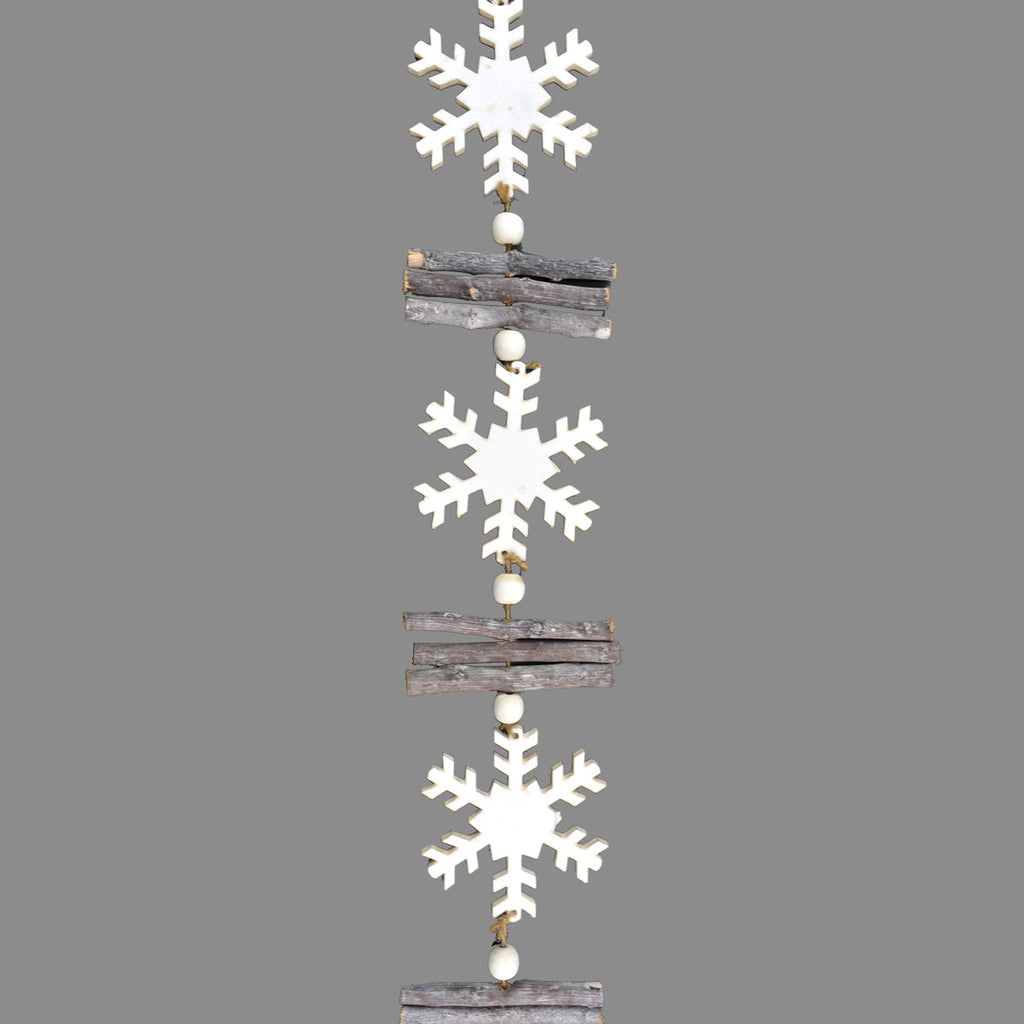 White Snowflake and Twig Garland - 150 cm - view 1