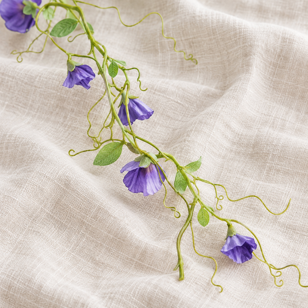 Cottage Sweet Pea Flower Garland - Purple, 110 cm