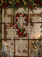 Silver-Glass Snowflake Ornaments - Set of 6 - view 1