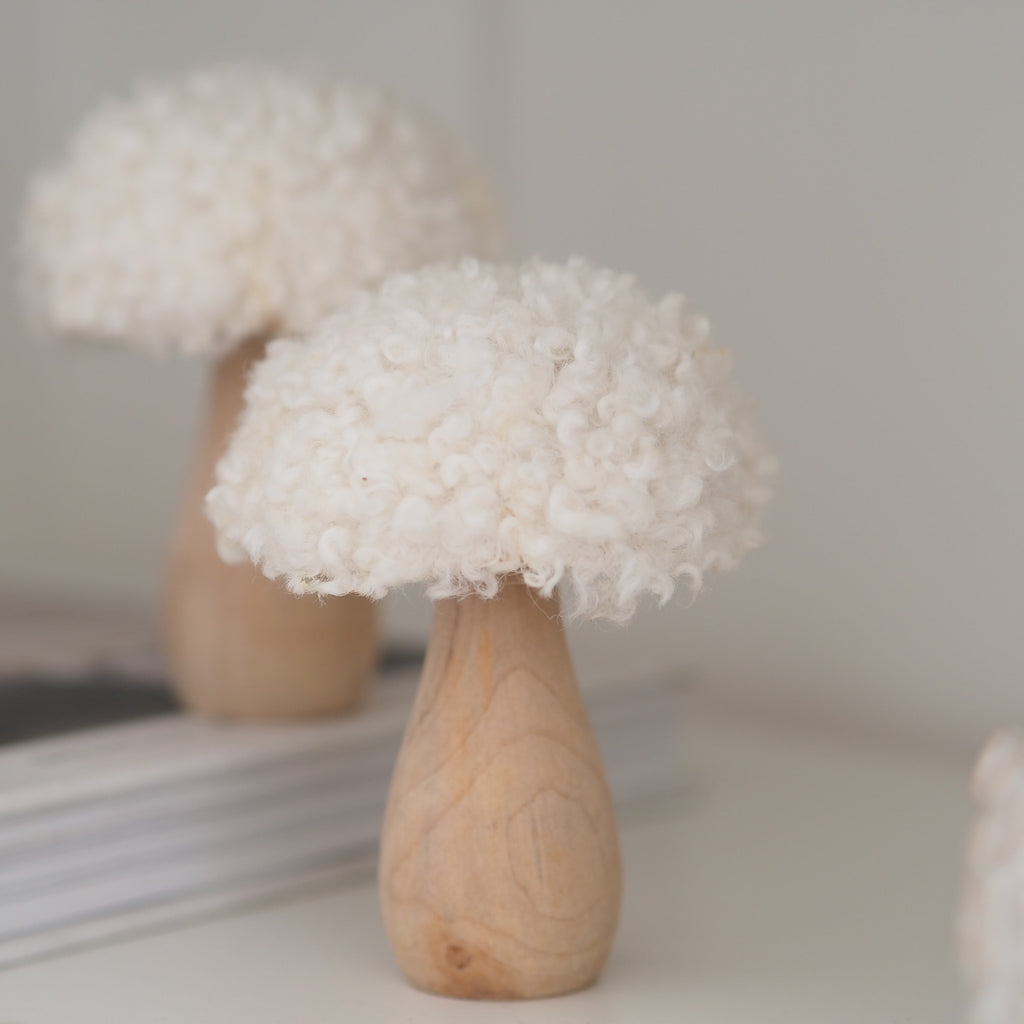 Cream Loop-Texture Mushroom Ornaments - Set of 2 - view 5