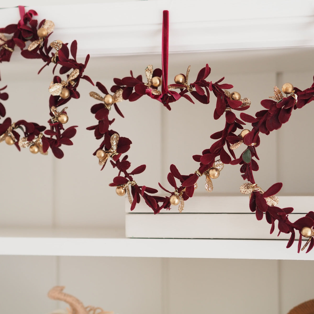 Burgundy Leaf Frame Ornaments - Set of 3 - view 2