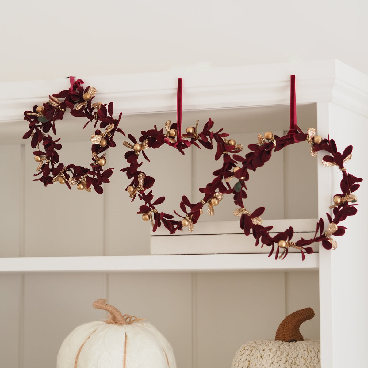 Burgundy Leaf Frame Ornaments - Set of 3 - view 5