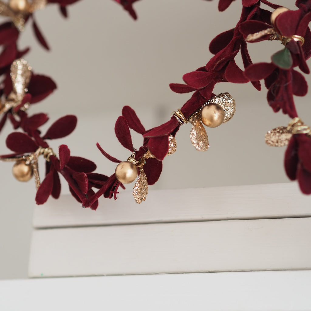 Burgundy Leaf Frame Ornaments - Set of 3 - view 4
