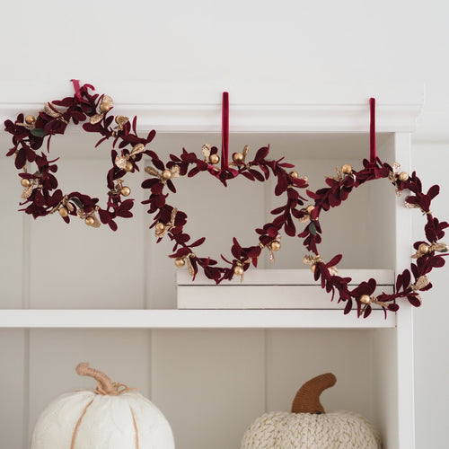 Burgundy Leaf Frame Ornaments - Set of 3 - view 1