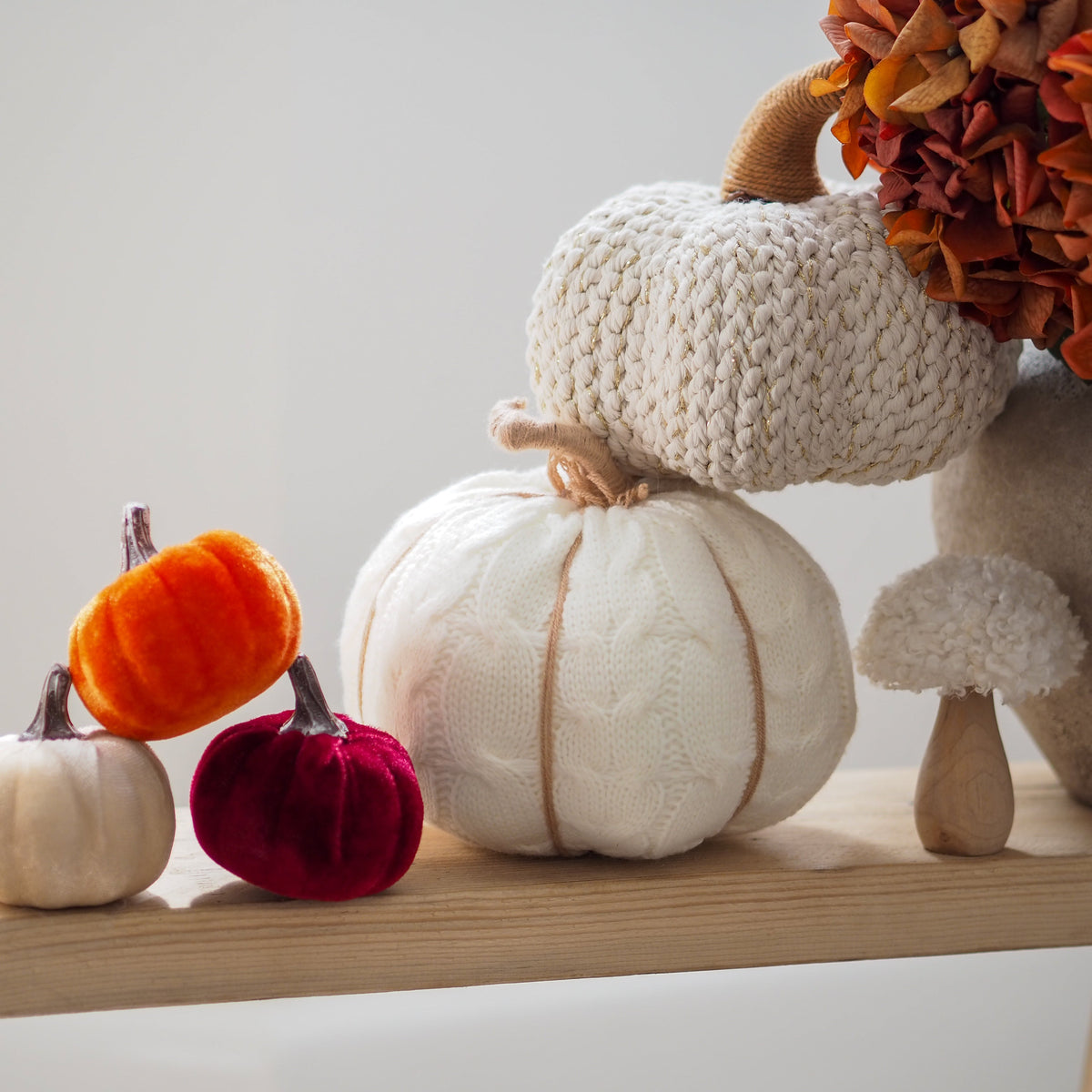 Cream Loop-Texture Mushroom Ornaments - Set of 2 - view 3