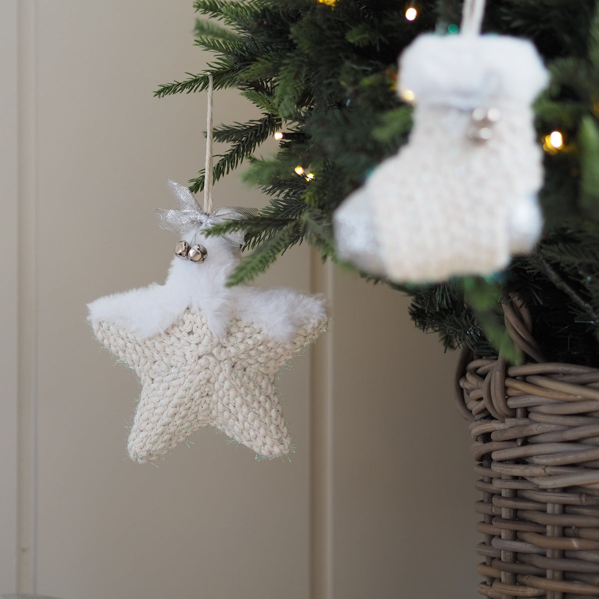 Soft-Shimmer Star and Stocking Ornaments - Set of 2 - view 4
