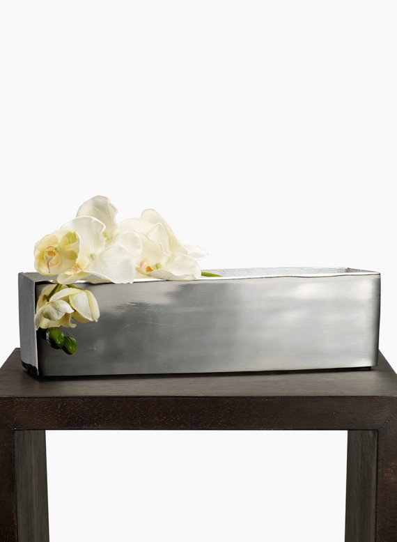 Polished Rectangular Floral Vessel - 41 cm - view 2