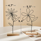Dark Metal Flower Sculptures - Set of 2 - view 2