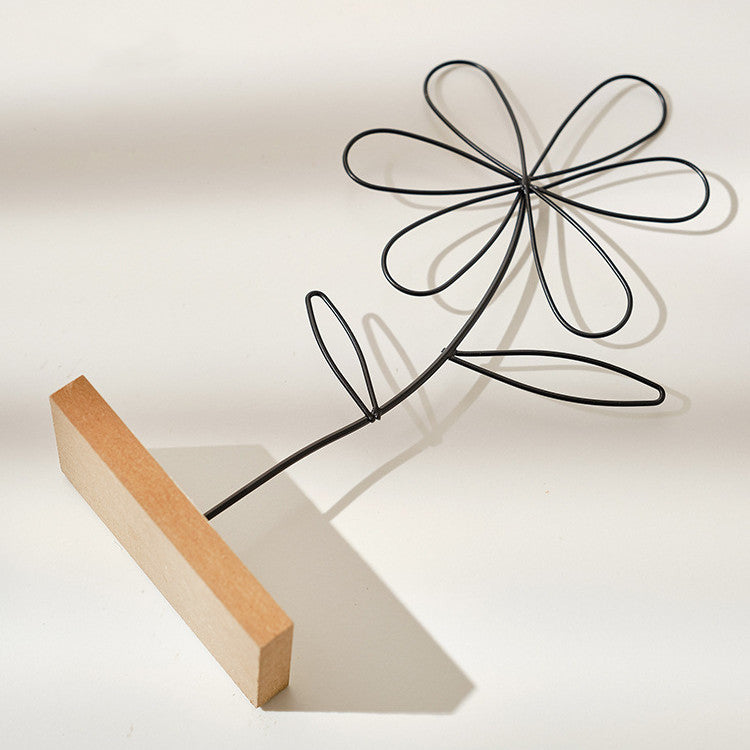 Dark Metal Flower Sculptures - Set of 2 - view 3